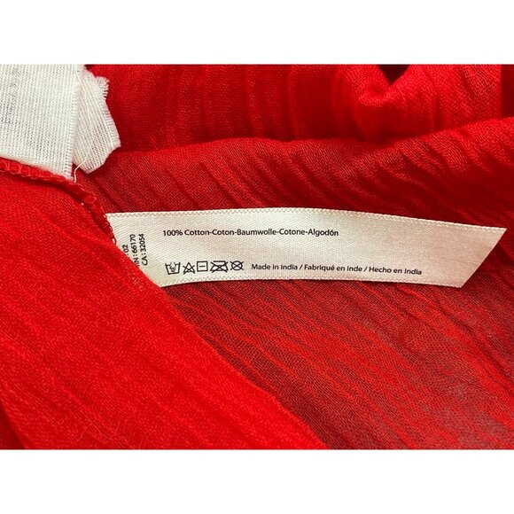 Free People Women's Red FP One Lose & Light Top With Split Neckline Sz S/P - Picture 6 of 7